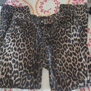 Zara leopard print mid rise pants